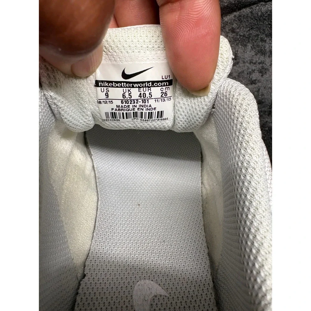 Nike T-Lite XI Mens Training Shoes White Metallic Silver 610232-101 Size‎ 9